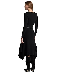 Michael Kors Women's Merino Wool-Blend Handkerchief Hem Midi Sweater Dress