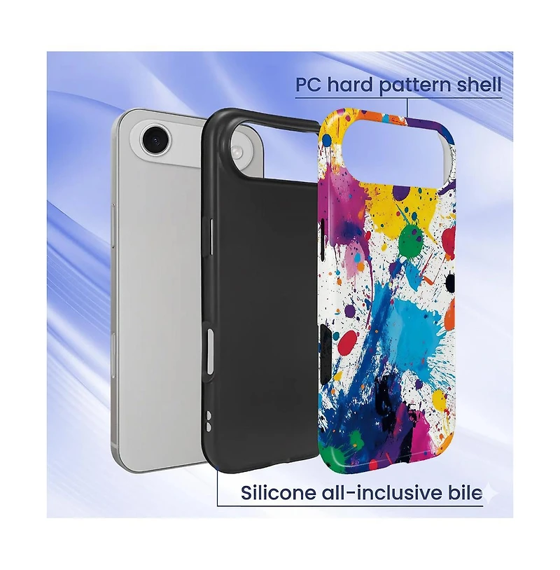 Lisen Phone Case Compatible with Apple iPhone Air, 2-Layer Durable, Color Splash