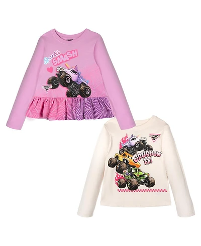 Monster Jam Toddler Girls (2T-4T) 2-Piece Long Sleeve T-Shirt Set