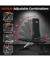 Fed Fitness Sportsroyals Weight Bench, 1300LBS Commercial Adjustable Weight Bench