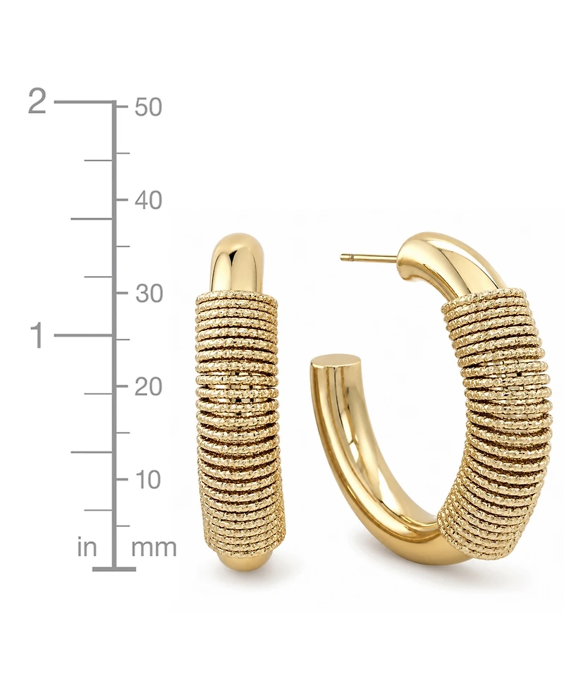 And Now This Fine Silver-Plated or 18K Gold-Plated Coil Puff C Hoop Earring