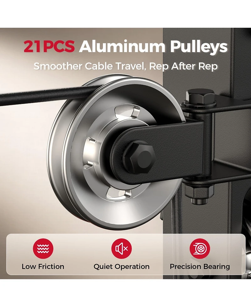 Fed Fitness MW5 Multifunctional Home Gym Station Aluminum Pulley Plate-Loaded Full-Body Workout Equipment (Weight Plates Not Included