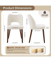 Set of 6 Modern Dining Chairs, Hollow Back Kitchen Chairs With Wooden Legs, Tool-Free Easy Assembly, Farmhouse Style For Kitchen and Dining Room