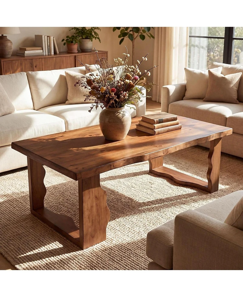 Tribesigns Coffee Center Table, Farmhouse Rectangle Tea Cocktail Table