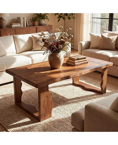 Tribesigns Coffee Center Table, Farmhouse Rectangle Tea Cocktail Table