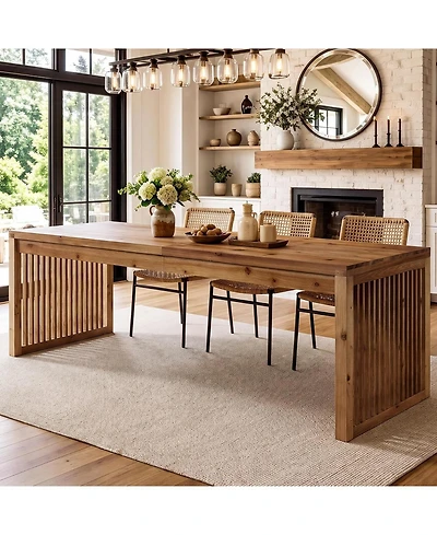 Tribesigns Dining Table for 4-6, Modern Wood Kitchen Table with Sleek Design