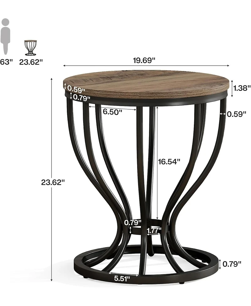 Tribesigns End Side Table for Living Room, Narrow Couch Arm Side Table