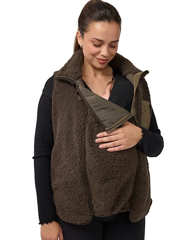 Ingrid + Isabel Maternity Mock Neck Sherpa Baby Carrier Insert Vest