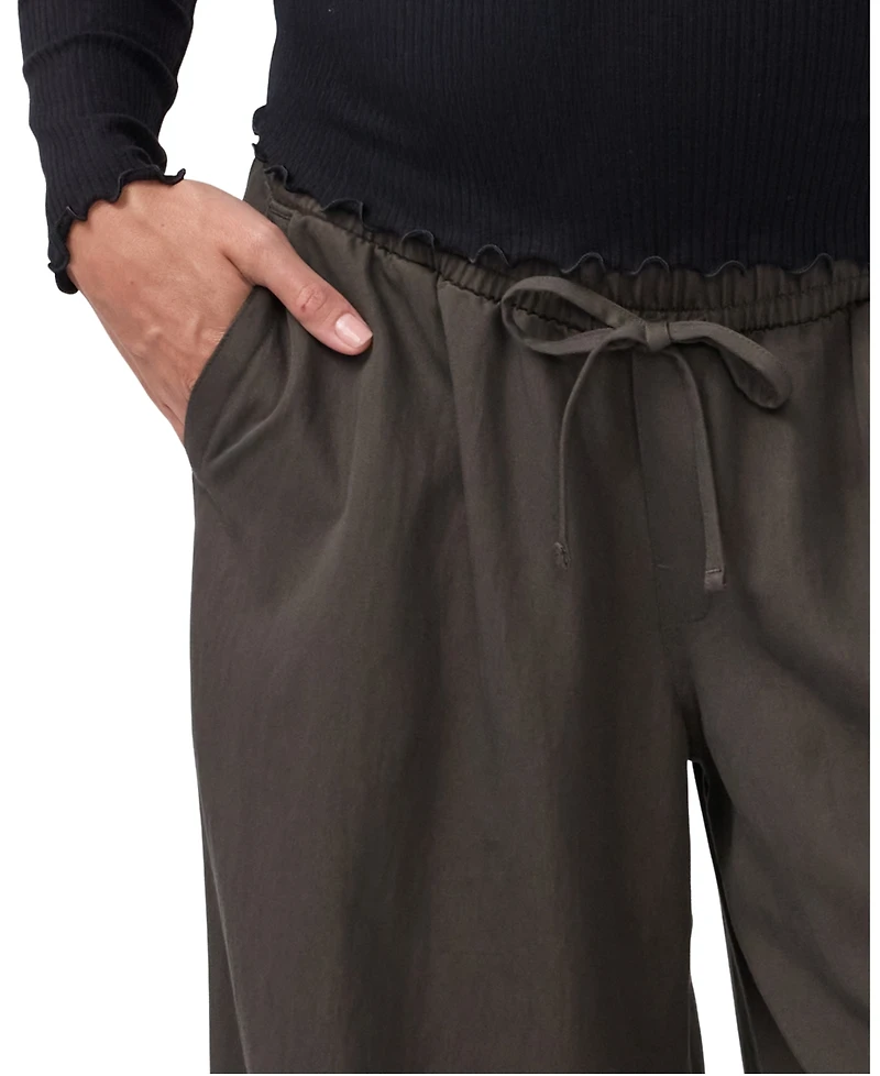 Ingrid + Isabel Maternity Over-Belly Wide-Leg High-Rise Pant