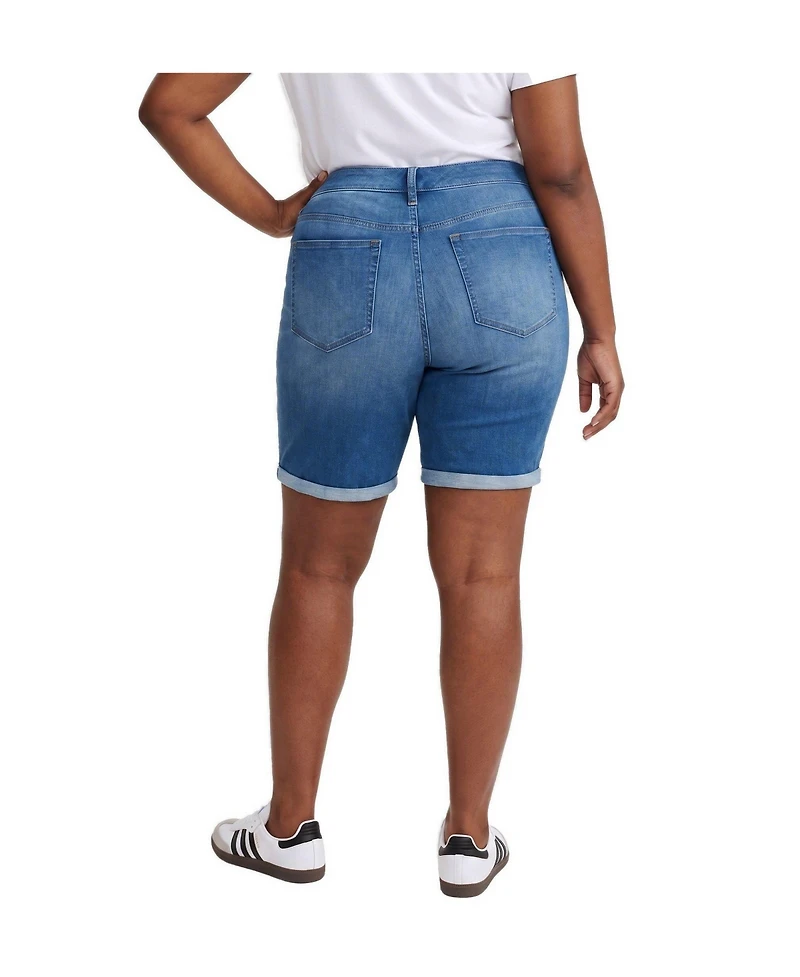 Torrid Plus Perfect High-Rise Denim Bermuda Shorts, 10" Inseam