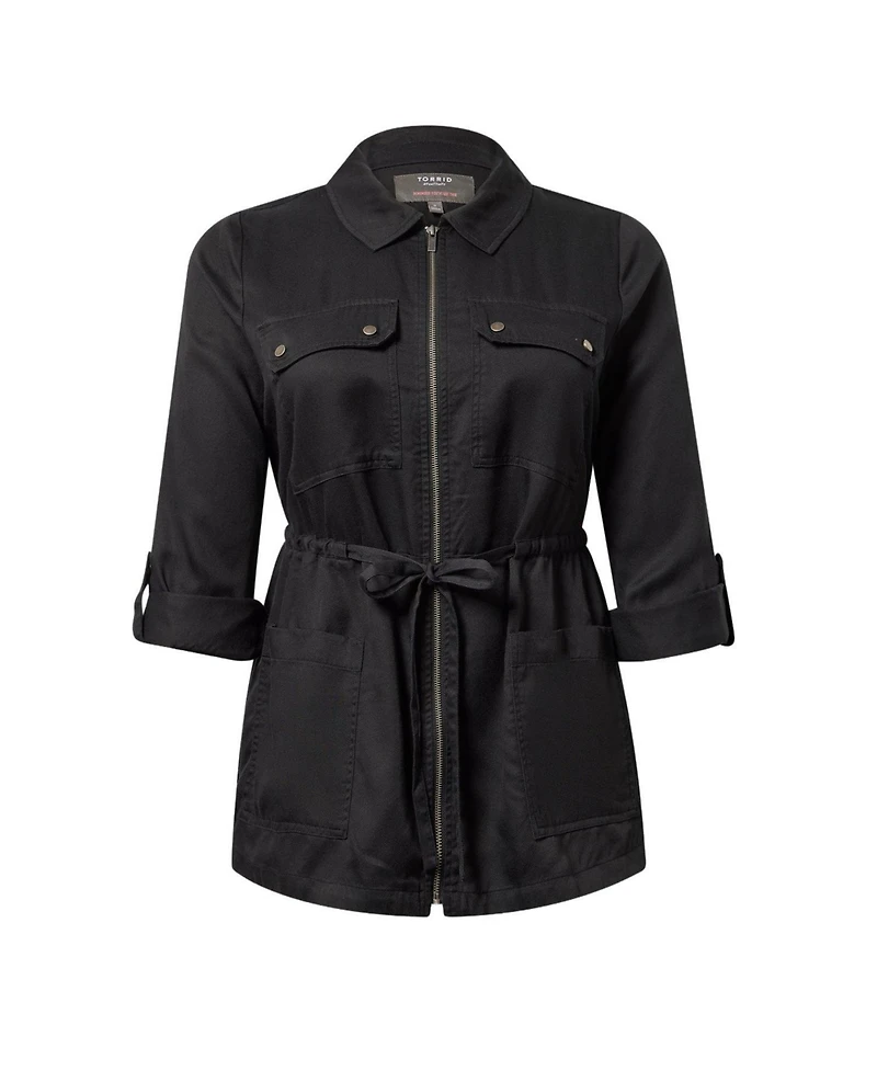 Torrid Plus Lightweight Twill Mid-Length Anorak Jacket