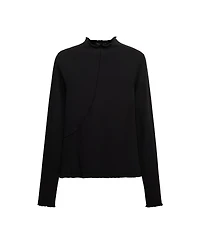 Mango Women's Fitted Long-Sleeve Mock Neck T-Shirt