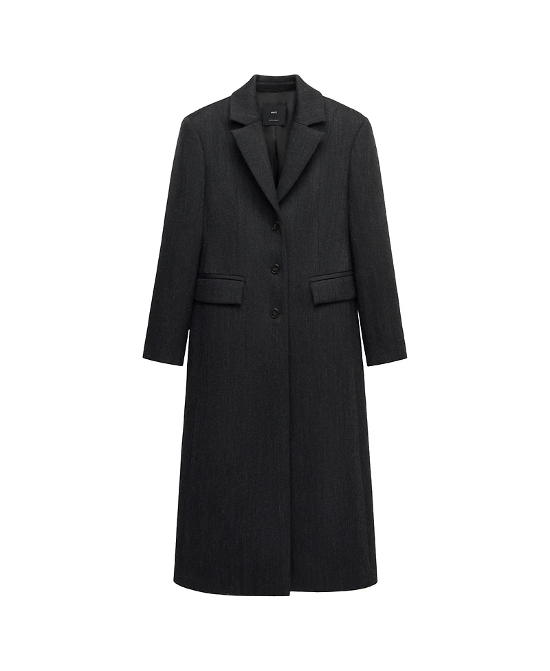 Mango Women's Selection Tailored Wool-Blend Lapel Collar Coat