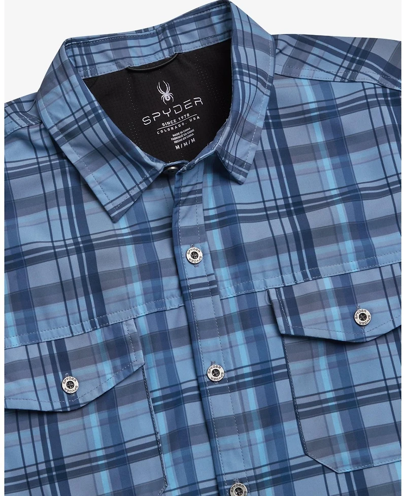 Spyder Men's Seaside Plaid Short-Sleeve Regular-Fit Shirt
