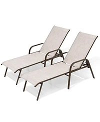 Pellebant 2/4 Pieces Outdoor Adjustable Patio Chaise Lounge Chairs