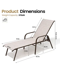 Pellebant 2/4 Pieces Outdoor Adjustable Patio Chaise Lounge Chairs