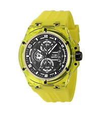 Invicta Men's Quartz Racing Yellow Rubber Band Watch, 46mm