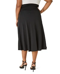 Ashley Stewart Plus A Line Midi Knit Skirt