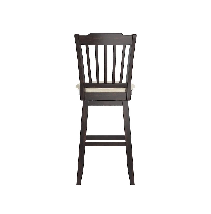 iNSPIRE Q Lea Slat Swivel Bar Stool with Linen Seat