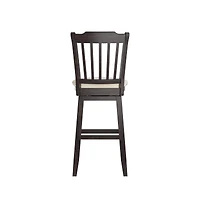iNSPIRE Q Lea Slat Swivel Bar Stool with Linen Seat