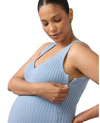 Ingrid + Isabel Maternity Nursing Ribbed Midi Dress