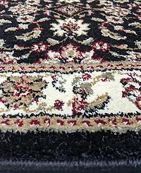 Closeout! Km Home 1592/1014/Black Pesaro Black 2'2" x 7'7" Runner Rug