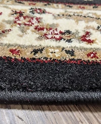 Closeout! Km Home 1596/1314/Black Pesaro Black 2'2" x 7'7" Runner Rug