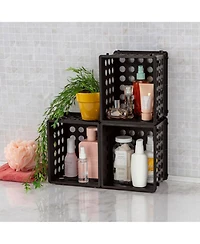 Sterilite Mini Crate Stackable Plastic Storage Bin Organizer w/ Handles, 12 Pack