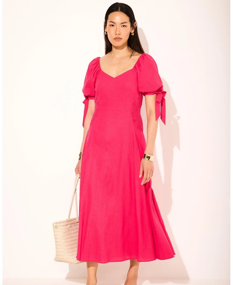 Mint Velvet Women's Linen Blend Tie Detail Maxi Dress