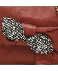 Pre-Owned Chloe Women's Crystal-Embellished Bow Leather Shoulder Bag