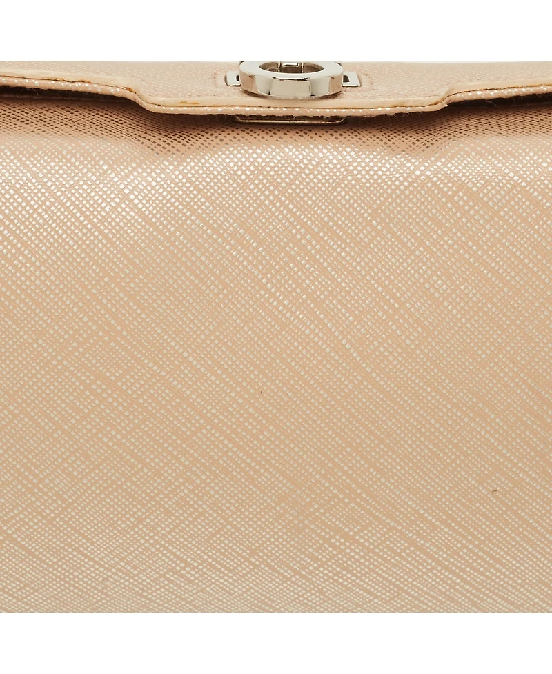 Pre-Owned Salvatore Ferragamo Women's Gancini Metallic Saffiano Leather Clutch Bag
