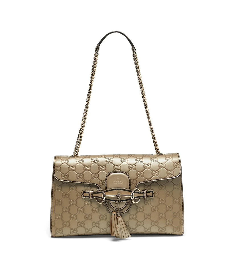 Pre-Owned Gucci Women's Emily Guccissima Leather Chain Shoulder Bag