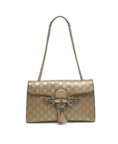 Pre-Owned Gucci Women's Emily Guccissima Leather Chain Shoulder Bag