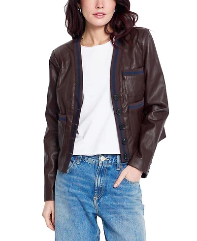 Central Park West Women's Hazel Ribbed Trim Jacket