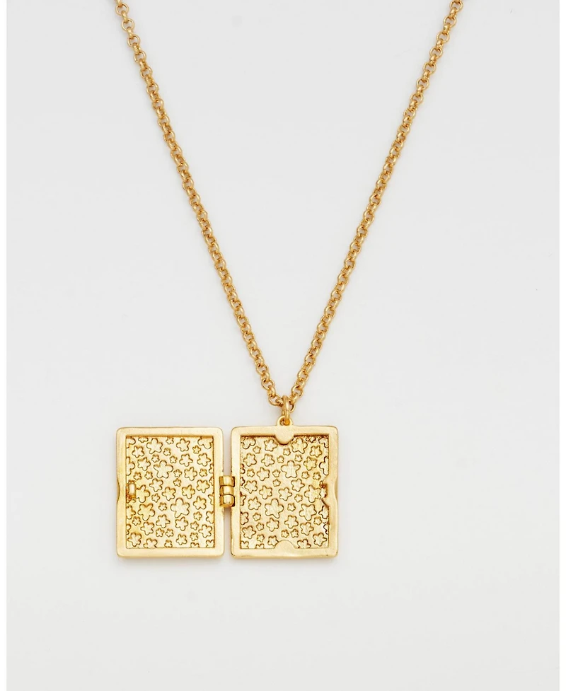 Fable England Eve Floral Locket in Gold