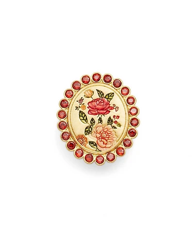 Fable England Eve Floral Brooch in Gold