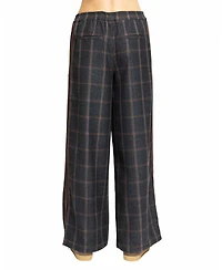 Central Park West Women's Lyla Plaid Wide-Leg Pull-On Trousers
