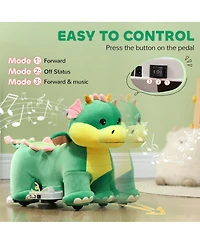 Glintex 6V Triceratops Battery-Powered Ride-On with Music, Holds 55 lbs, Ages 18-36 Months