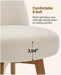 Bekrvio 26" Mid-Century Swivel Counter Height Bar Stools, Chenille Fabric Kitchen Stools