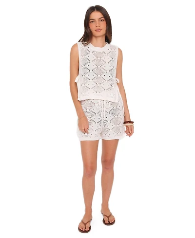 Petal and Pup Women's Ysabel Sleeveless Pointelle-Knit Top Shorts, 2-Piece Set