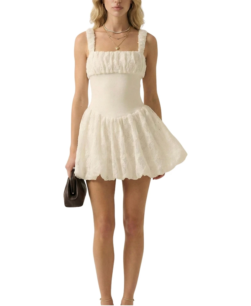 Modenaire Women's Boucle Knit Fit and Flare Mini Dress