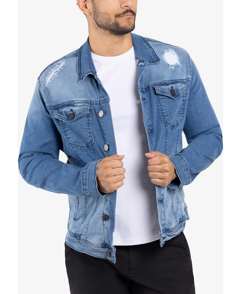 X-Ray Men's Slim Washed Denim Jacket
