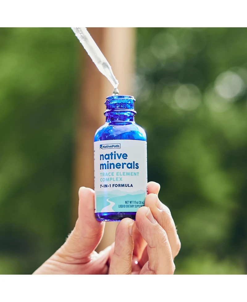 NativePath Native Minerals 7 in 1 Ionic Liquid Trace Element Complex with Magnesium Potassium Sodium Chloride 1 Fluid Ounce 30 Servings