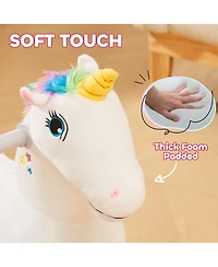 Glintex 6V Plush Electric Ride-On Unicorn with Music, 55 lbs. Capacity, Ages 18-36 Months