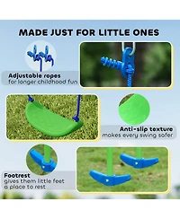 Glintex Metal Swing Set for Kids with Glider and 2 Swing Seats, Adjustable A-Frame Backyard Playset That Holds 396 lbs