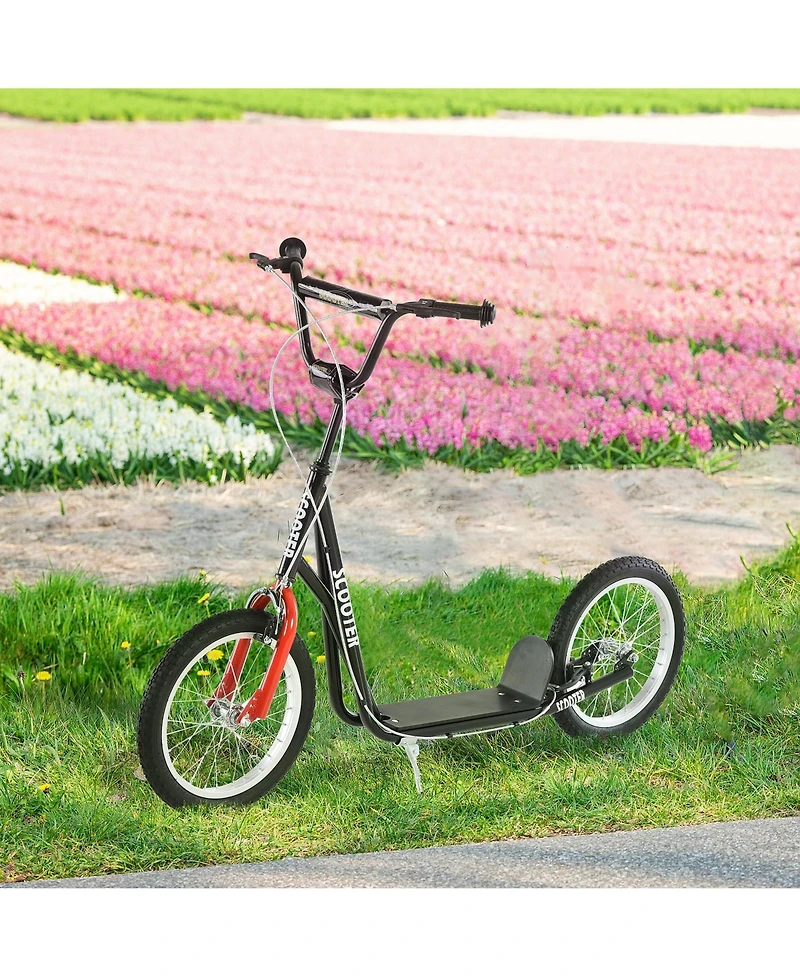 Glintex Youth Kick Scooter for Kids 5 and Up with 16 Inflatable Wheels, Adjustable Handlebar Dual Brakes, Holds 220 lbs