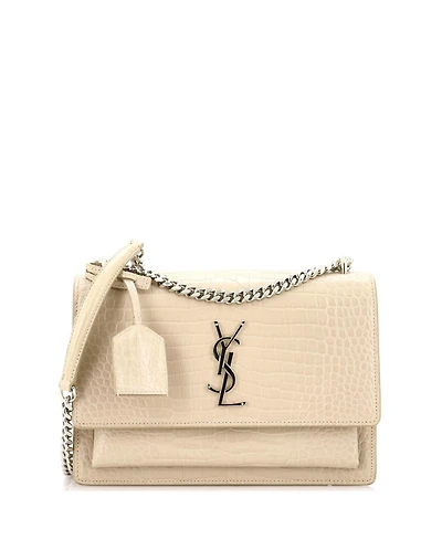 Pre-Owned Saint Laurent Medium Sunset Crossbody Bag Embossed Leather