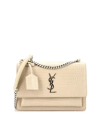 Pre-Owned Saint Laurent Medium Sunset Crossbody Bag Embossed Leather