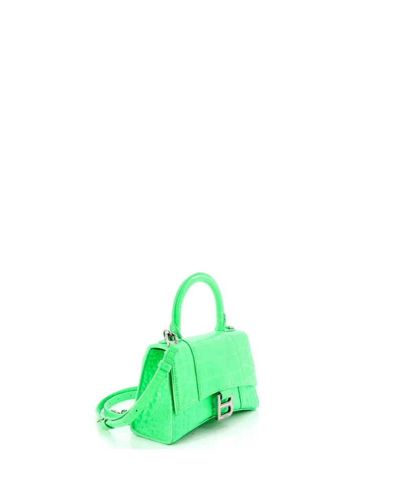 Pre-Owned Balenciaga Xs Hourglass Top Handle Bag Embossed Leather