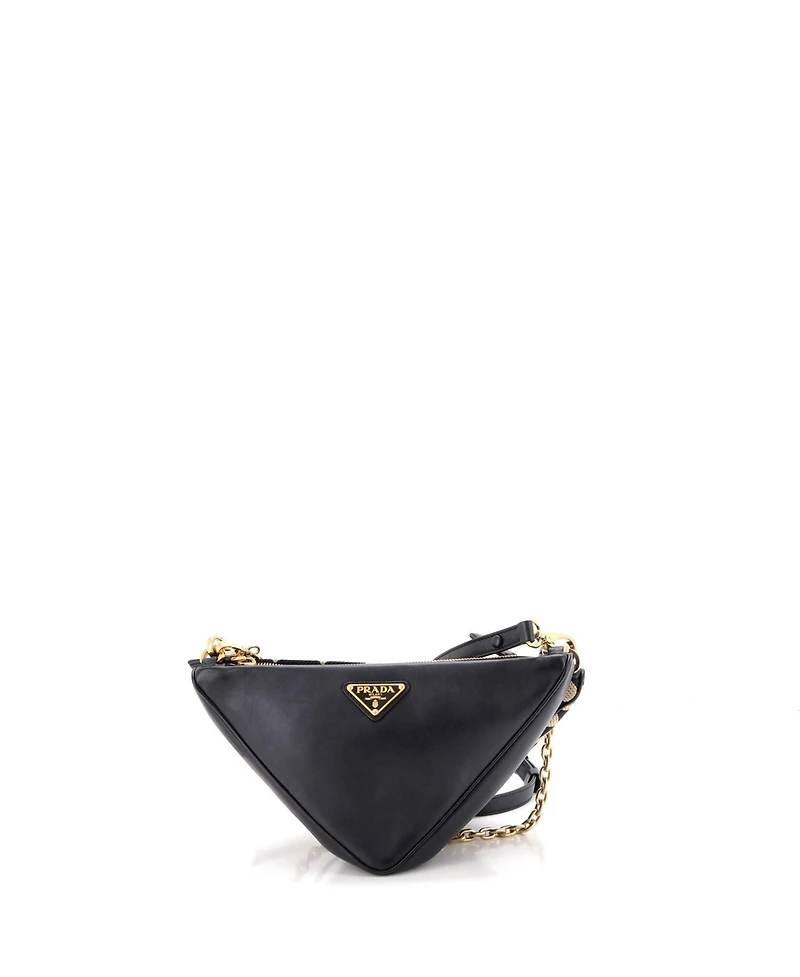 Pre-Owned Prada Mini Double Symbole Triangle Bag Leather and Jacquard